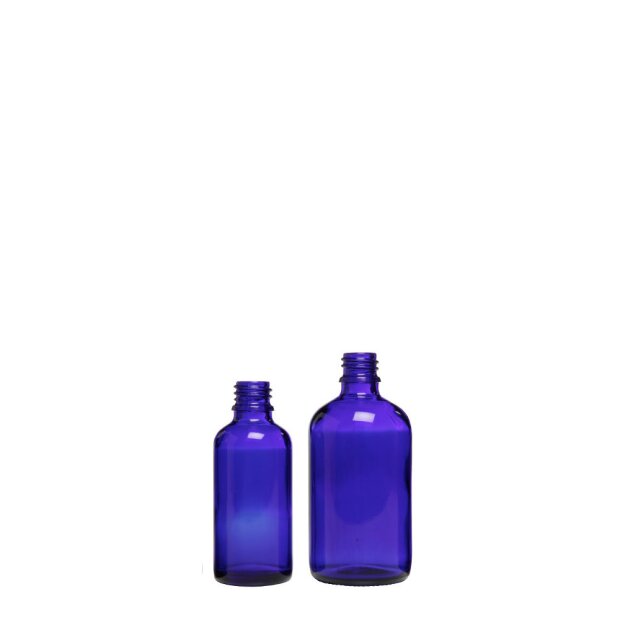 Blauglasflasche, DIN 18, ohne Verschluss