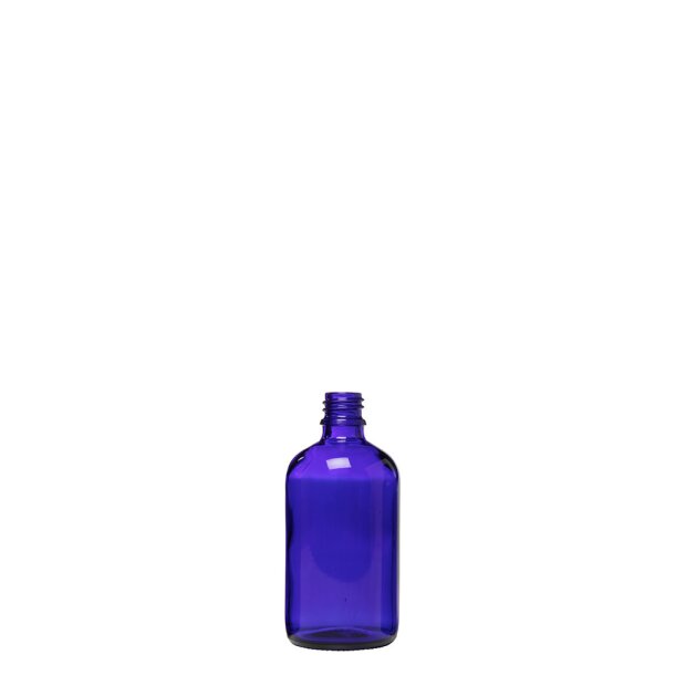 100ml Blauglasflasche, DIN 18, ohne Verschluss