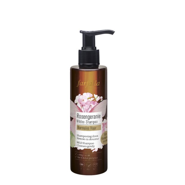 Natural Hair Care, Mildes Shampoo - Rosengeranie, 200ml