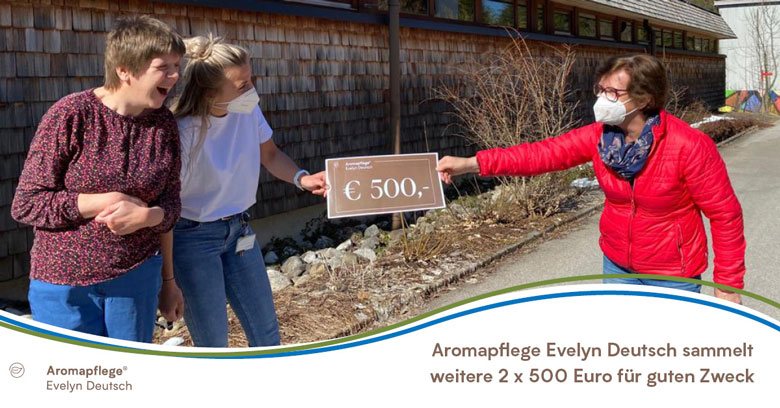 Nach erfolgreicher 1. Aktion: Aromapflege Evelyn Deutsch sammelt weitere 1.000 Euro für guten Zweck